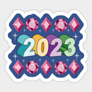 Happy New Year 2023 - Gems Art Sticker